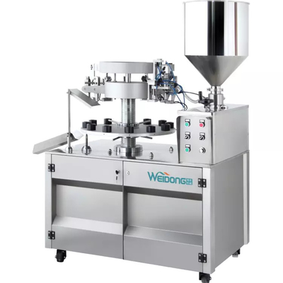 Leakproof Balm Cosmetic Liquid Filling Machine 0.6-0.8Mpa ใช้งานได้จริง