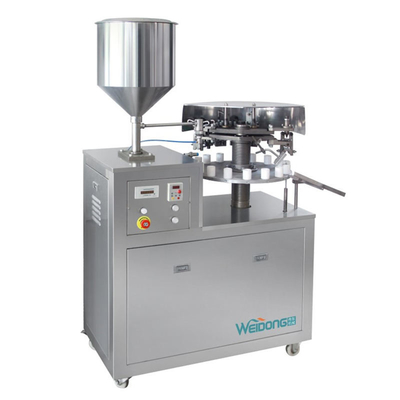 หลอดบรรจุเครื่องซีลถ้วยฟิลเลอร์เครื่องซีลเยลลี่พร้อม PLC 30 ชิ้น / นาที