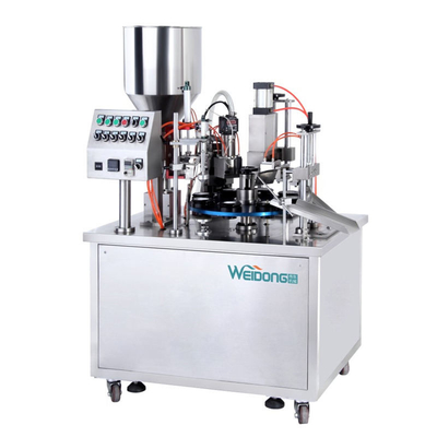 หลอดบรรจุเครื่องซีลถ้วยฟิลเลอร์เครื่องซีลเยลลี่พร้อม PLC 30 ชิ้น / นาที
