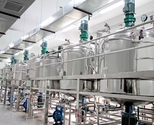 60 r/m 2000L Single Layer Mixing Tank สำหรับผลิตภัณฑ์ที่เป็นของเหลว