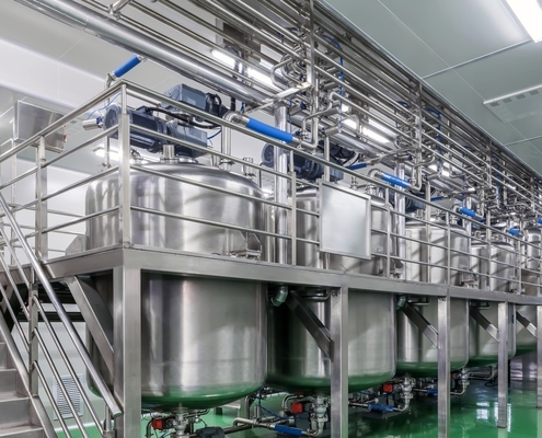 60 r/m 2000L Single Layer Mixing Tank สำหรับผลิตภัณฑ์ที่เป็นของเหลว