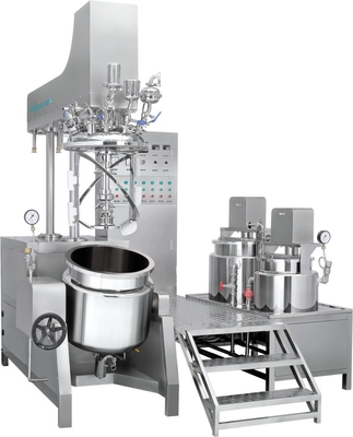 เครื่องผสมอิมัลซิไฟเออร์เครื่องสำอางสแตนเลสพร้อมการควบคุม PLC พลังงาน 2.2-30KW