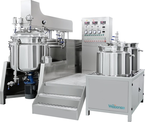 เครื่องผสมอิมัลซิไฟเออร์เครื่องสำอาง 50L-2000L พร้อมระบบทำความร้อนระบบสุญญากาศ