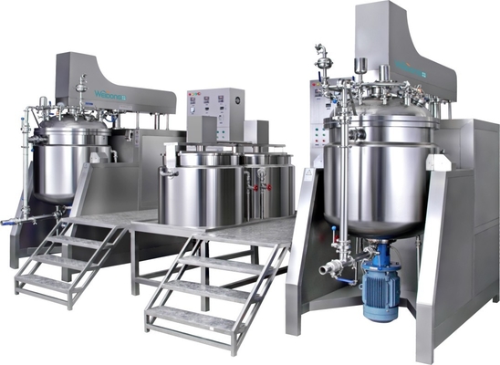 เครื่องผสมอิมัลซิไฟเออร์เครื่องสำอาง 50L-2000L พร้อมระบบทำความร้อนระบบสุญญากาศ