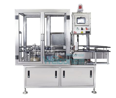 เครื่องบรรจุอัตโนมัติที่แข็งแกร่ง 10-1200 มล. สำหรับน้ำมันตัวทำละลายเหลว
